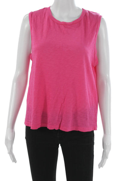 Sundry Women Basic Sleeveless Pink Pima Cotton Round Neck Tank Size 2