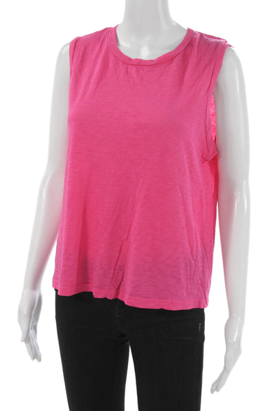 Sundry Women Basic Sleeveless Pink Pima Cotton Round Neck Tank Size 2