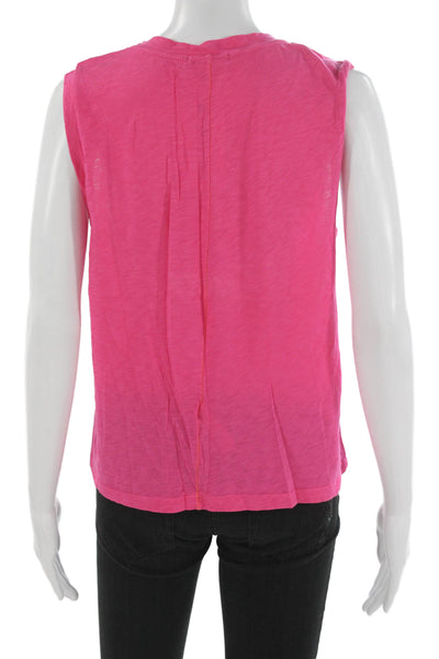 Sundry Women Basic Sleeveless Pink Pima Cotton Round Neck Tank Size 2