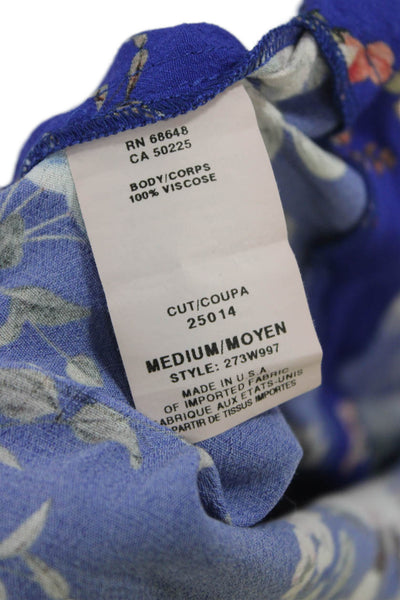 Allen Schwartz Womens Blue Viscose Floral Square Neck Camisole Size M
