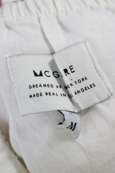 McGuire Women Cropped Linen Off the Shoulder Sleeveless Blouse White Size M