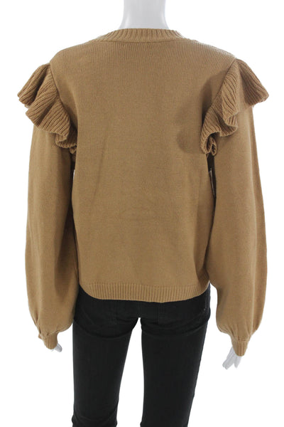We're All Pretty Girls Womens Cardigan V-Neck Beige Size S