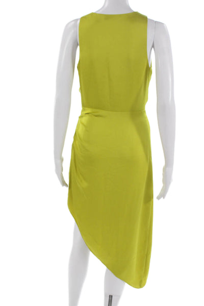 Ramy Brook Womens Wrap Dress Green V Neck Sleeveless Knee Length Zip Size 0