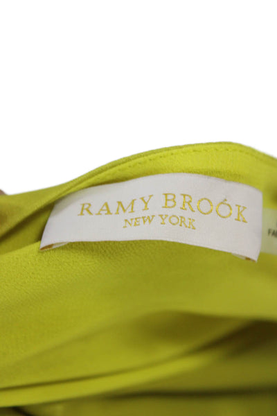Ramy Brook Womens Wrap Dress Green V Neck Sleeveless Knee Length Zip Size 0