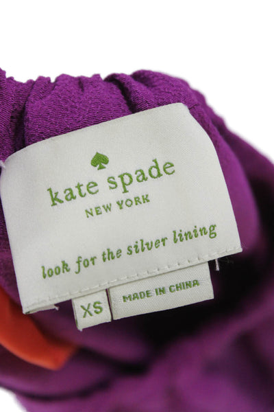 Kate Spade New York Women Shift Dress Purple Sleeveless Size XS