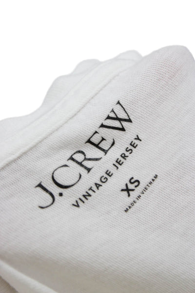 J Crew Women Basic V-Neck Short Sleeve Cotton Blend T-Shirt White Size XS