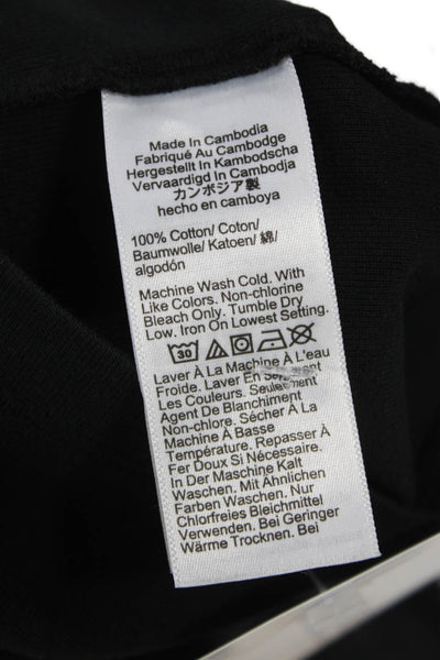 J Crew Women Basic Black Cotton Crew Neck Long Sleeve T-Shirt Size M