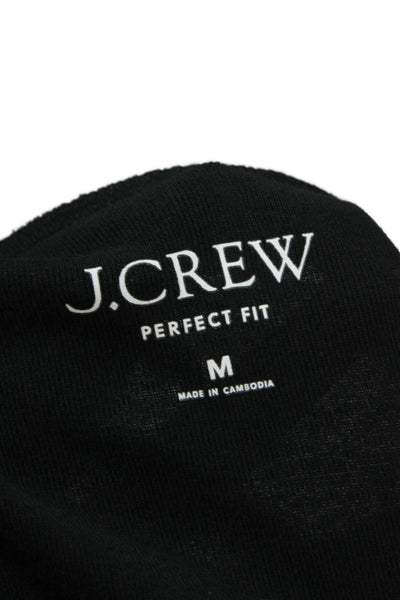 J Crew Womens Black Basic Crew Neck Long Sleeve T Shirt 100% Cotton Size M