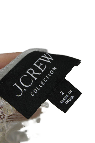 J Crew Collection Womens Camisole Gray Floral Polyester Sleeveless Size 2