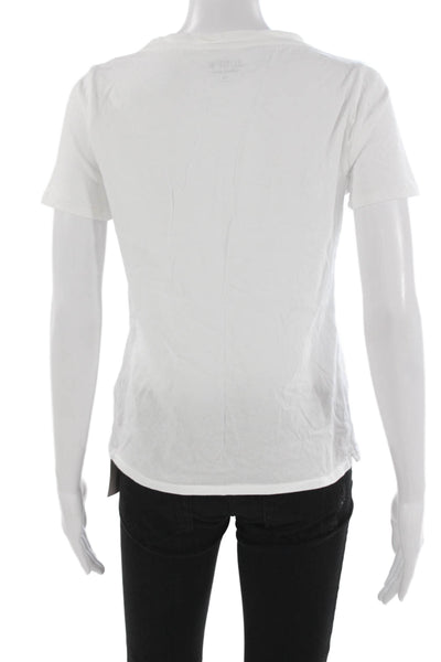 J Crew Womens Jersey V-Neck T Shirt White Short Sleeve Cotton Size XS