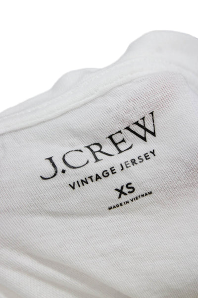 J Crew Womens Jersey V-Neck T Shirt White Short Sleeve Cotton Size XS
