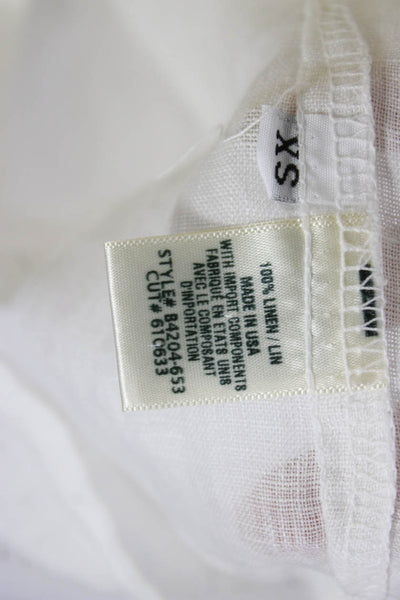 Bella Dahl Womens Cropped Button-Up Linen Collared Sleeveless White Top Size XS