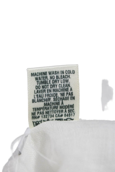 Bella Dahl Womens Cropped Button-Up Linen Collared Sleeveless White Top Size XS