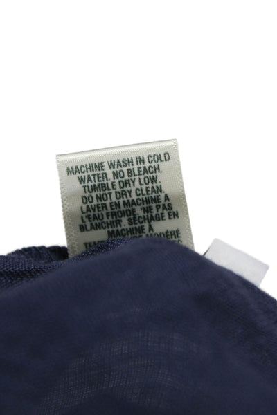 Bella Dahl Womens Cropped Button-Up Sleeveless Collared Linen Top Blue Size XS