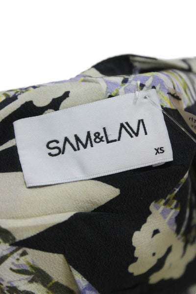 Sam & Lavi Womens Camisole Floral V-Neck Rayon Sleeveless Multicolor Size XS