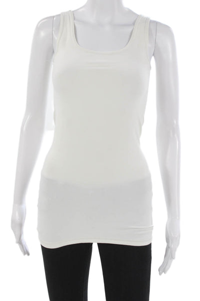 Theory Women Basic Sleeveless Scoop Neck Nylon Tank White Size One Size