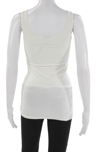 Theory Women Basic Sleeveless Scoop Neck Nylon Tank White Size One Size