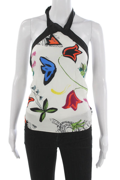 Shan Womens Silk Halter Animal Print Basic Tank Multicolor Size 8
