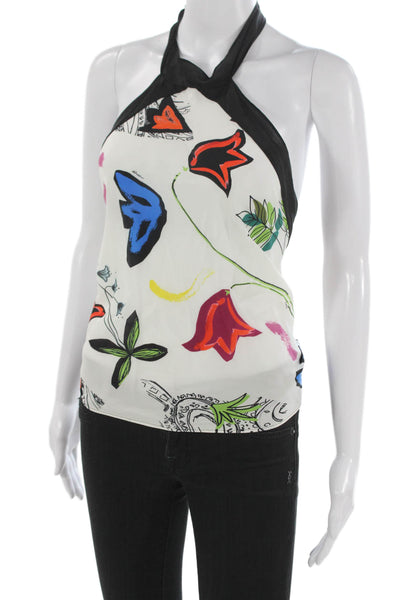 Shan Womens Silk Halter Animal Print Basic Tank Multicolor Size 8