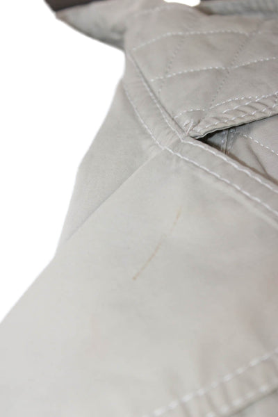 Smythe Women Beige Cotton Trench Coat Button Long Sleeve Size 2