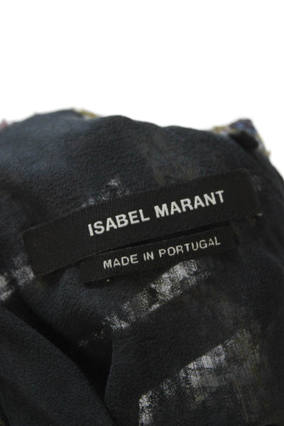 Isabel Marant Women Halter Sleeveless Geometric Viscose Blouse Tie Size 34