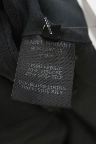 Isabel Marant Women Halter Sleeveless Geometric Viscose Blouse Tie Size 34