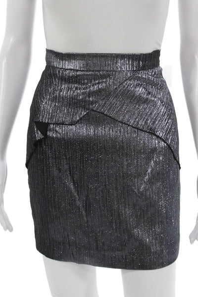 Roland Mouret Womens Mini Viscose Gray Zip Skirt Size 2