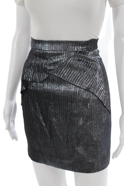 Roland Mouret Womens Mini Viscose Gray Zip Skirt Size 2