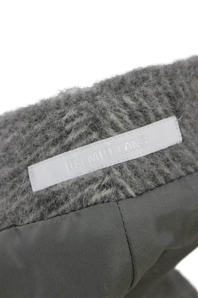 Helmut Lang Womens A-Line Wool Skirt Gray Button Size 0
