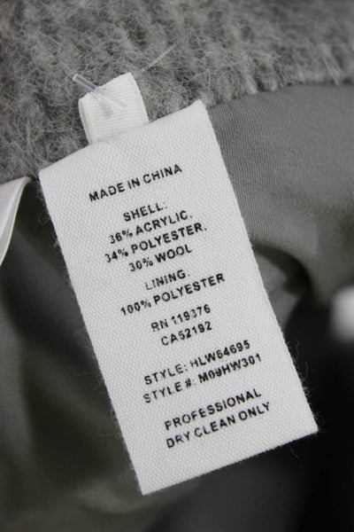 Helmut Lang Womens A-Line Wool Skirt Gray Button Size 0