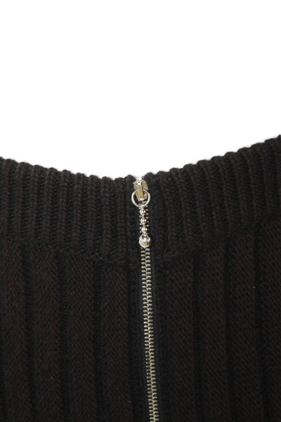 Jil Sander Women Straight Pencil Midi Striped Skirt Brown Size 34