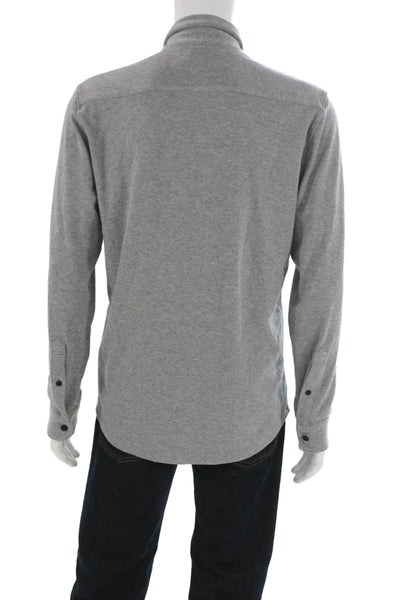 Faherty Mens Solid Long Sleeve Button Up Shirt Gray Size  M