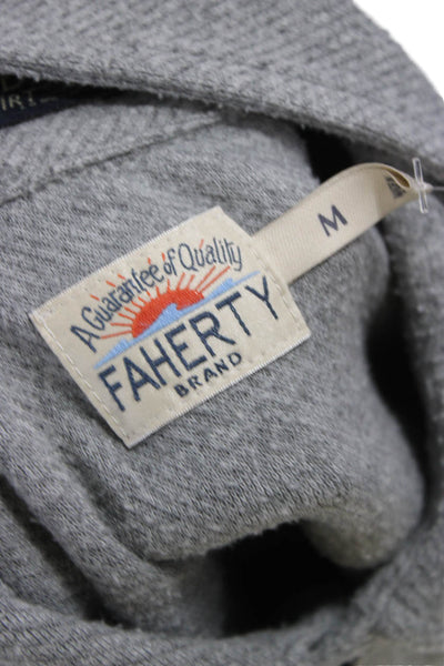 Faherty Mens Solid Long Sleeve Button Up Shirt Gray Size  M