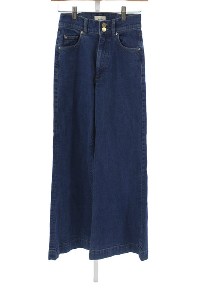 DL1961 Women Wide-Leg Jeans Blue High Rise Cotton Size 24