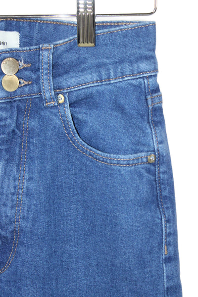 DL1961 Women Wide-Leg Jeans Blue High Rise Cotton Size 24