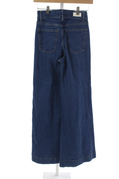 DL1961 Women Wide-Leg Jeans Blue High Rise Cotton Size 24