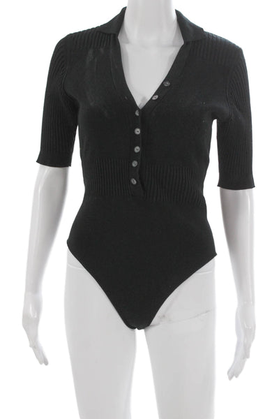 Jacquemus Women One Piece V Neck Half Sleeve Black Size 38