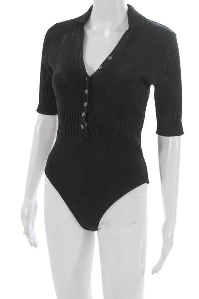 Jacquemus Women One Piece V Neck Half Sleeve Black Size 38
