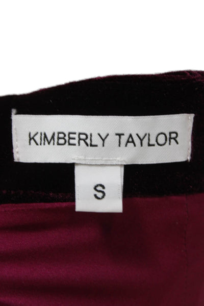 Kimberly Taylor Womens Corset Top Red Velvet Square Neck Sleeveless Size S