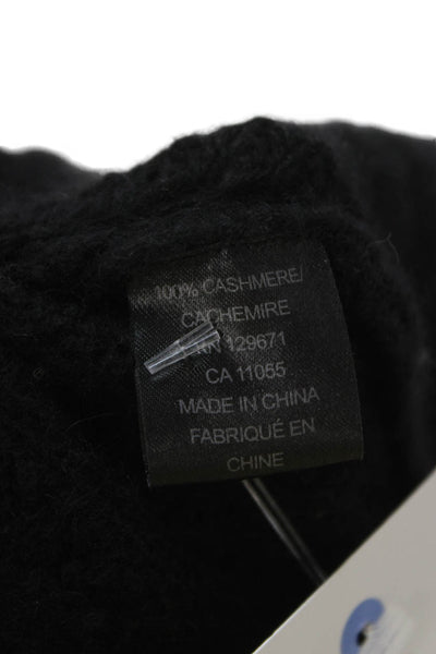 360 Cashmere Womens Black Cashmere Collared Long Sleeve Cardigan Size XS