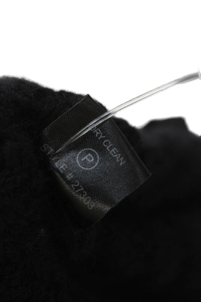 360 Cashmere Womens Black Cashmere Collared Long Sleeve Cardigan Size XS