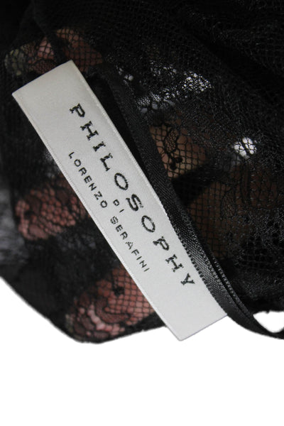 Philosophy Di Lorenzo Serafini Womens Lace Floral Blouse Long Sleeve Size S