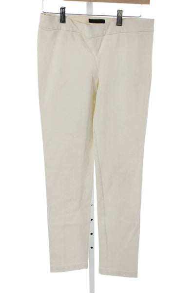 The Row Women Ivory Cotton Mid Rise Pants Inseam 26 Size S