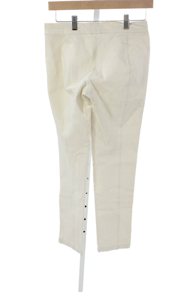 The Row Women Ivory Cotton Mid Rise Pants Inseam 26 Size S