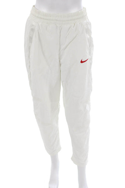 Nike Women Track Pants White Nylon Pull On Solid Fall Size S