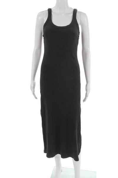 Vitamin A Womens Maxi Dress Black Sleeveless Scoop Neck Tencel Size XS