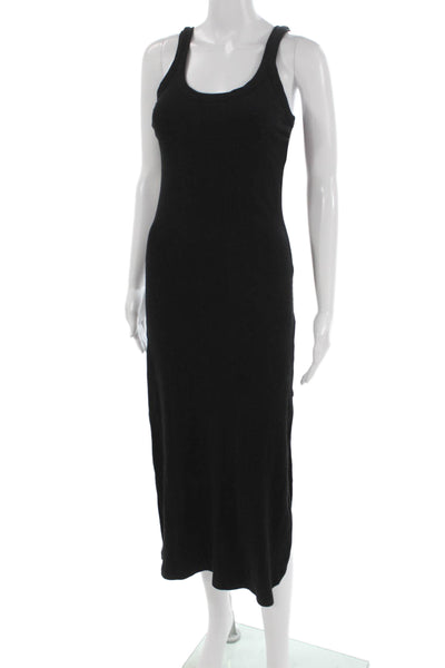 Vitamin A Womens Maxi Dress Black Sleeveless Scoop Neck Tencel Size XS