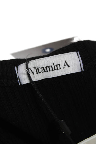Vitamin A Womens Maxi Dress Black Sleeveless Scoop Neck Tencel Size XS