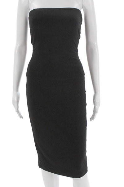Norma Kamali Womens Black Strapless Bodycon Knee Length Dress Size XS
