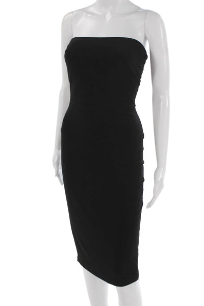 Norma Kamali Womens Black Strapless Bodycon Knee Length Dress Size XS